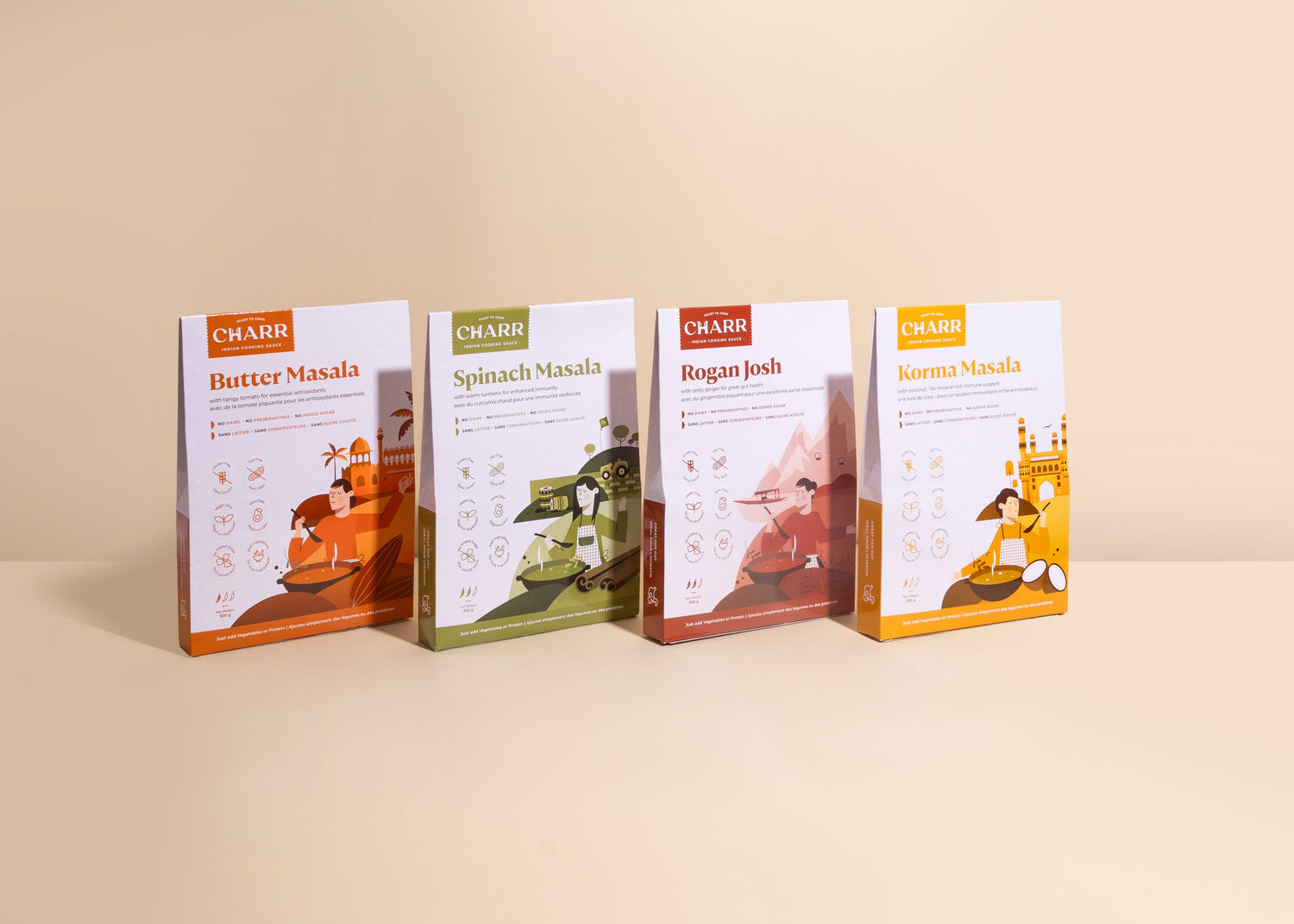 Flavor Bundle - Butter Masala, Korma Masala, Rogan Josh, and Spinach Masala 