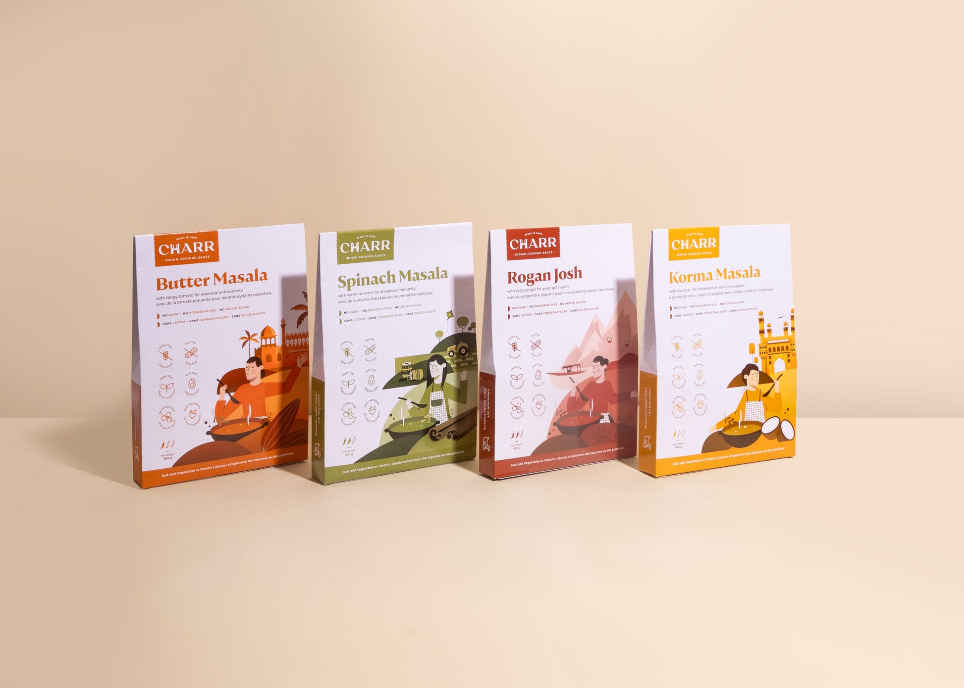 Flavor Bundle - Butter Masala, Korma Masala, Rogan Josh, and Spinach Masala 